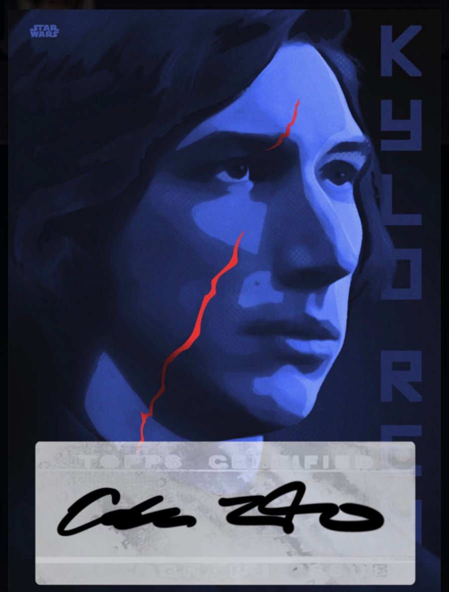 Kylo Ren Topps Card signed by Adam Driver