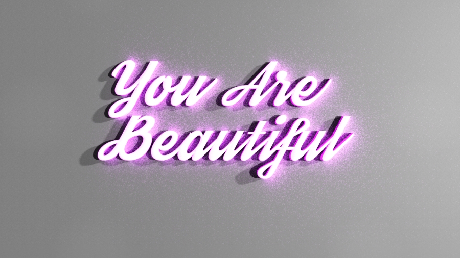 You Are Beautiful 3D Text